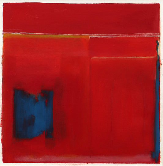 Untitled (Abstract Red with Blue and Yellow), Monotype Print