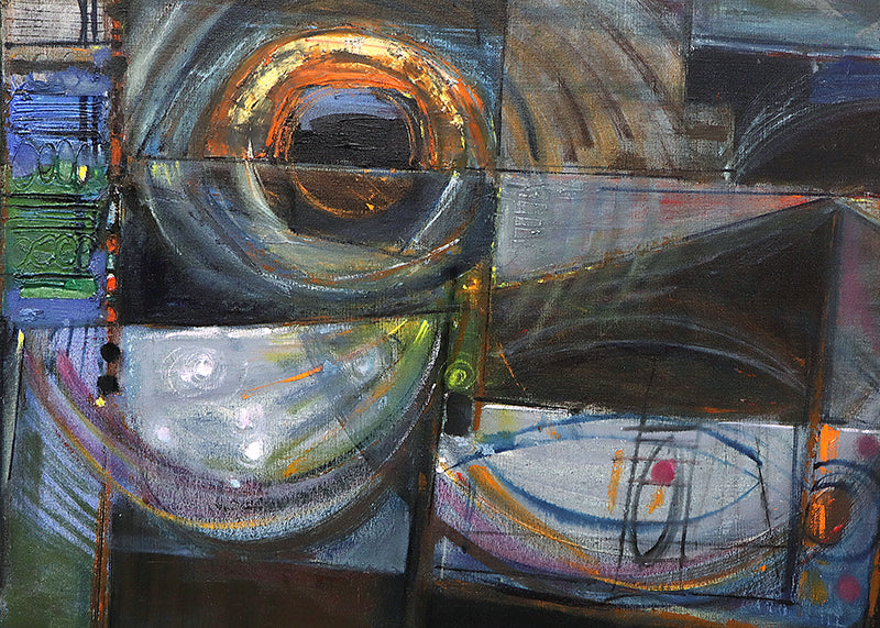 Lights at Night, Oil Painting, 1962