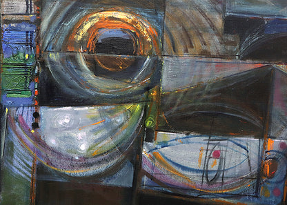 Lights at Night, Oil Painting, 1962