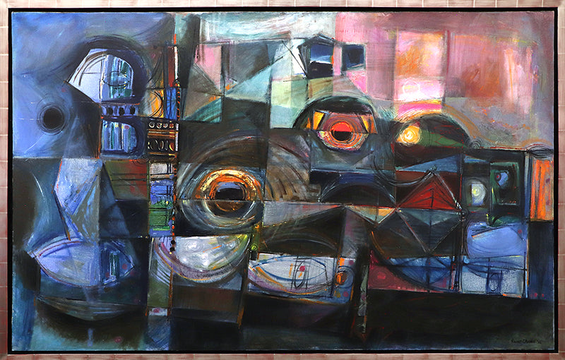 Lights at Night, Oil Painting, 1962