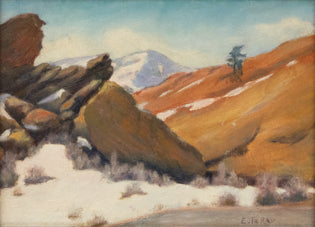 Eula Ray artwork for sale. Red Rocks Park (Colorado), Oil Painting, circa 1935