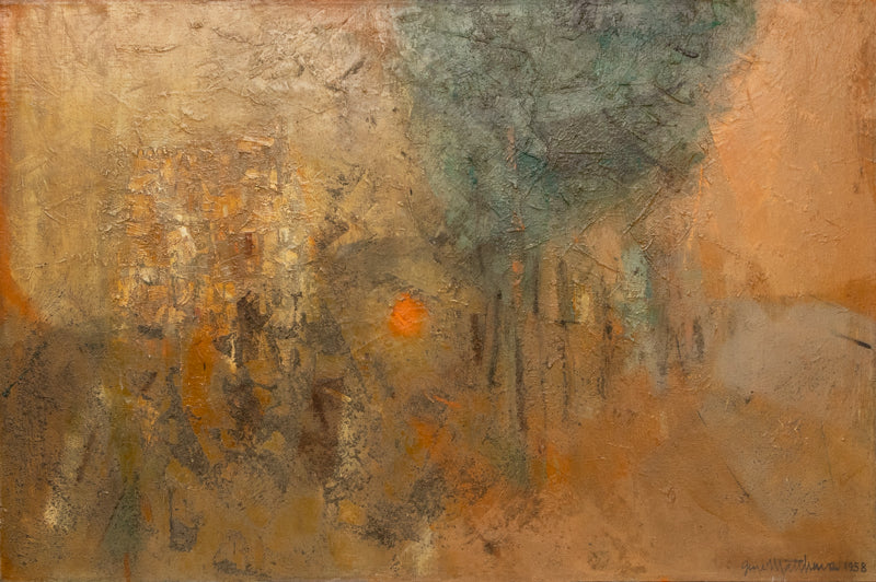 Collina-Città (Abstract of a Hill Town, Italy), Oil Painting, 1958