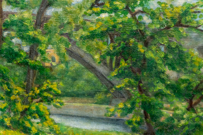 Untitled (High Bridge, Along the Harlem River Drive, New York), Oil Painting, 1924