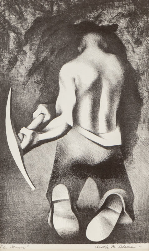 The Miner, Lithograph Print, 1950