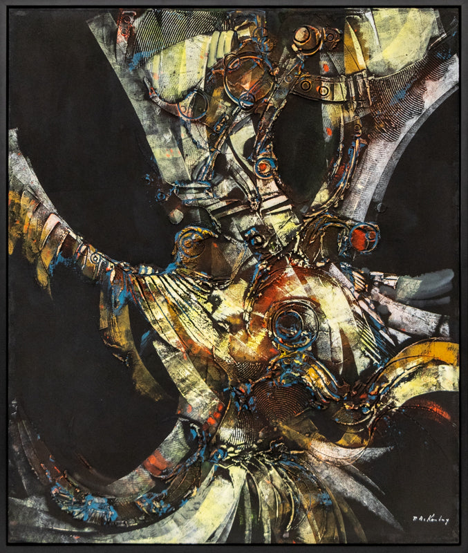 Abstract Dancer, Mixed Media Painting, circa 1960-1970