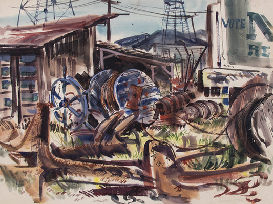 Untitled (The Yard), Watercolor Painting, 1952